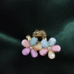 Floral Mini Hair Claw Clip Small Crystal Flower Hair Clip