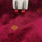 Elegant Red Ball Drop Earrings Gold Cylinder