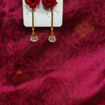 Elegant Red Rose Drop Earrings for Women