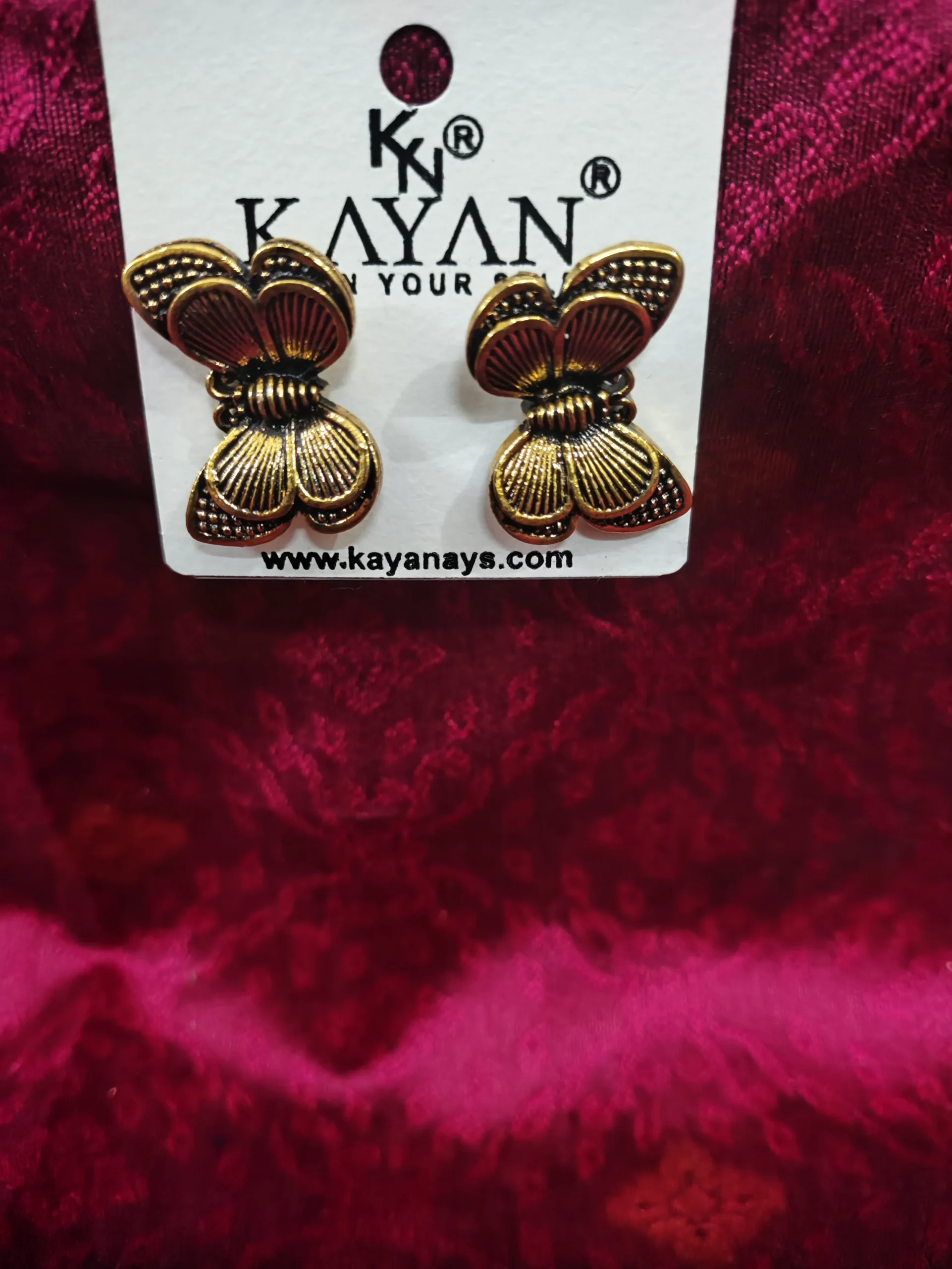 Elegant gold Butterfly Earrings with Shimmering Marquise Crystals Elegant gold Butterfly Earrings - Image 1