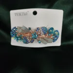 Floral Rhinestone Hair Barrette Vintage French Clip