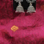 Oxidized Silver Sunburst Jhumka Earrings