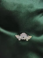 Sparkling Crystal Butterfly Saree Pin for Women Silver