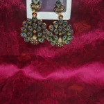 Gold Plated Peacock Jhumka Earrings Traditional Indian Enamel Drop Earrings