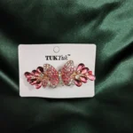 Gold Butterfly Hair Barrette with Amber Crystals